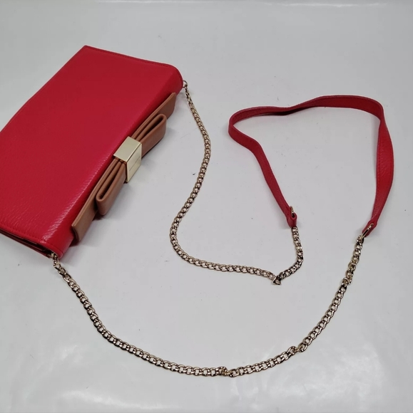 SEE BY CHLOE Crossbody Bag Pink Leather WOC True Wallet on a Chain Purse - Picture 4 of 9